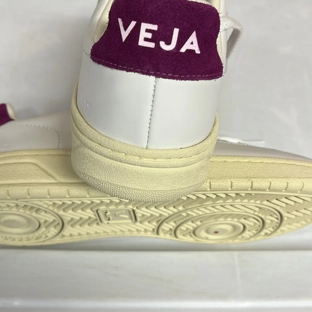 Veja V-12 Size 8 New White and Purple Sneakers Classic Design free People